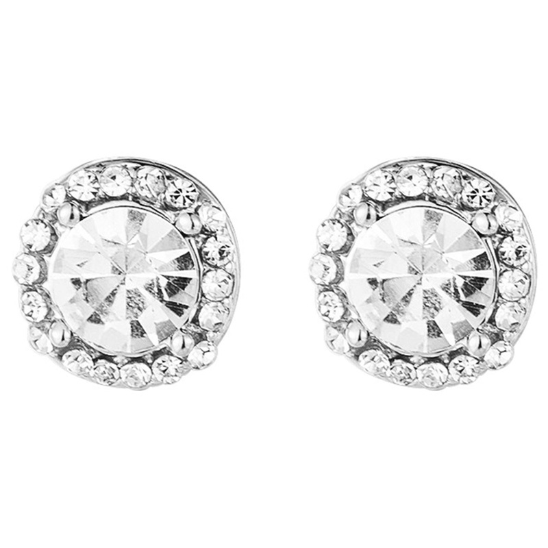 Set 2 Đôi Khuyên Tai Tròn Bằng Thép Không Gỉ Đính Đá Thời Trang Cho Nữ