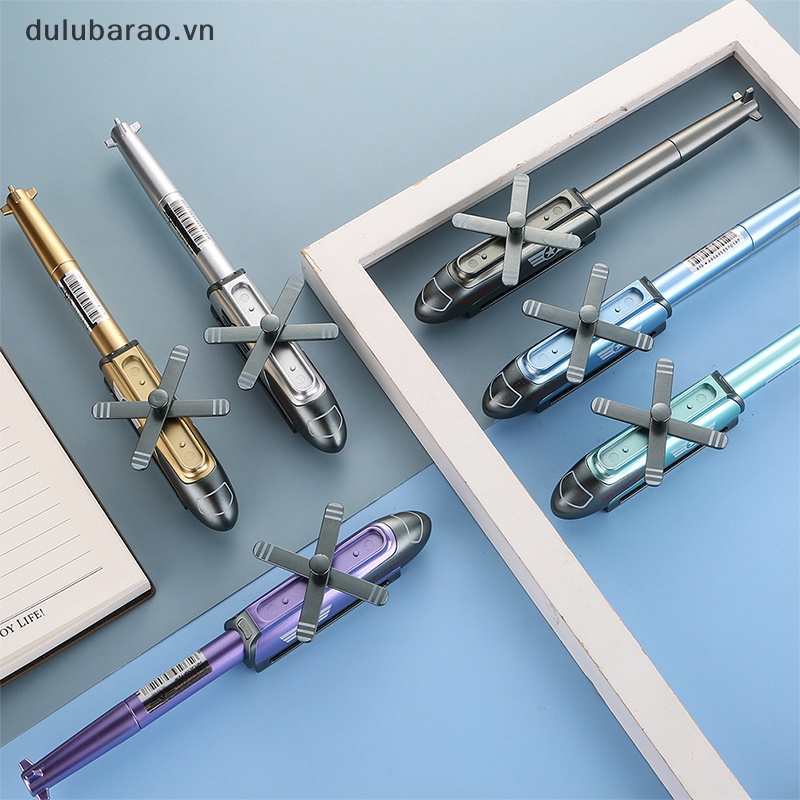 DUL 1pcs sáng tạo máy bay trực thăng kim loại gel bút 0.5mm bằng văn bản mới lạ trẻ em Đồ chơi Quà Tặng Bút trường văn phòng phẩm văn phòng phẩm Nguồn cung cấp AO