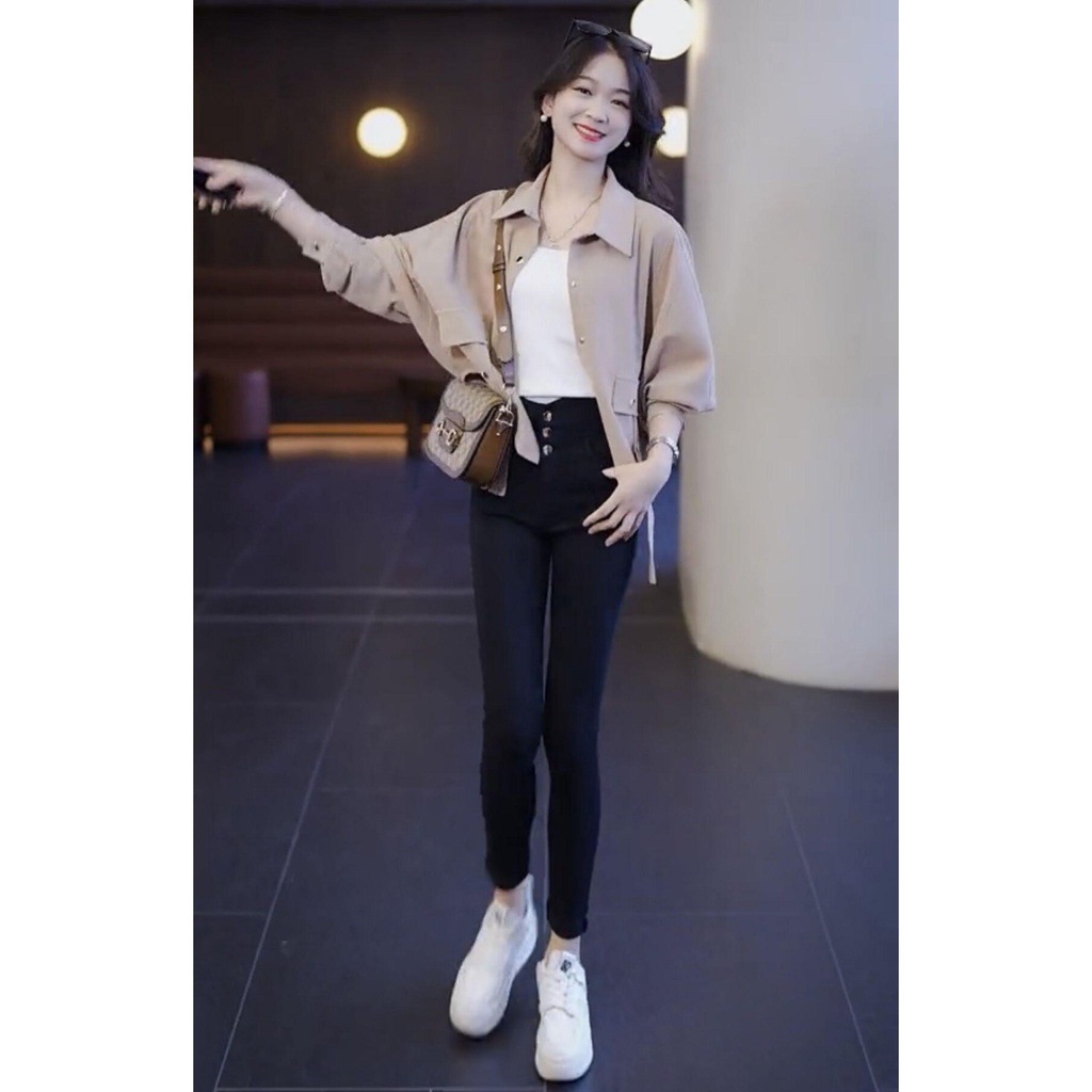 Áo Sơ Mi Tay Dài Dáng Rộng Thời Trang Mùa Hè 2023 Cho Nữ