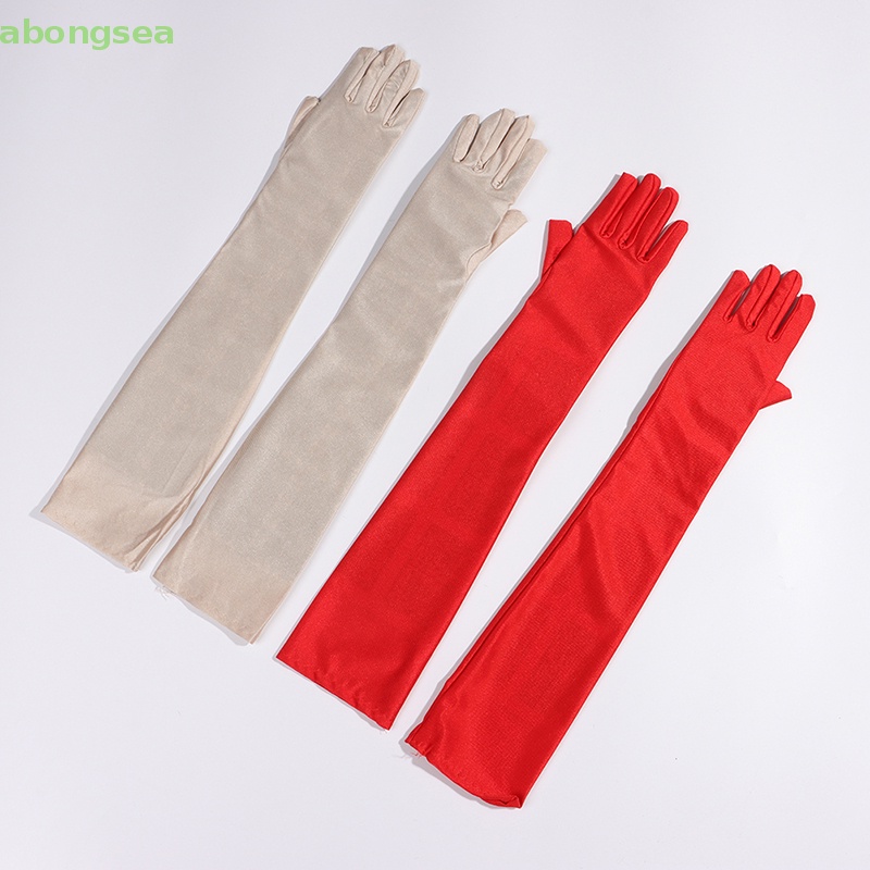 1 Đôi Găng Tay Nữ Dài Màu Trơn Thời Trang Bongsea