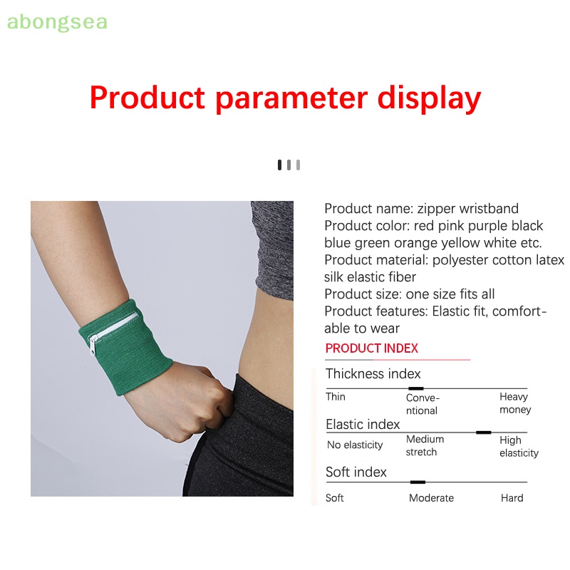 Abongsea Băng Đeo Cổ Tay Thoáng Khí Thấm Hút Mồ Hôi Khi Chạy Bộ / Đạp Xe Dành Cho Nam Và Nữ