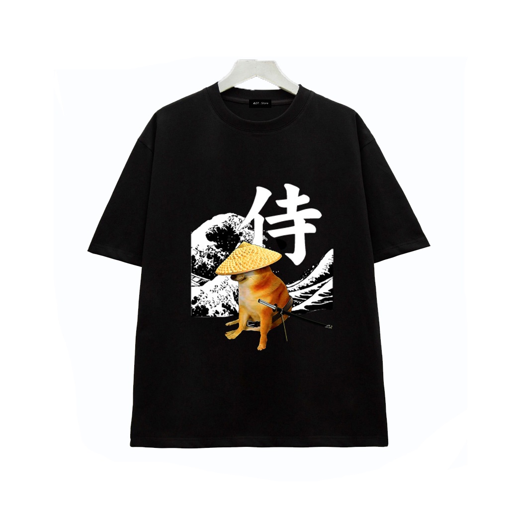 Áo thun Unisex Cheems Meme - Chất thun thoáng mát màu đen