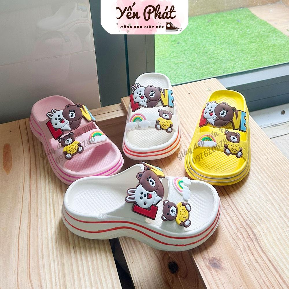 Dép Quai Ngang Chất Liệu Eva Êm Chân Cho Bé Siêu Xinh Đế Cao 3 Cm,Dép Lê Bé Gái MS818