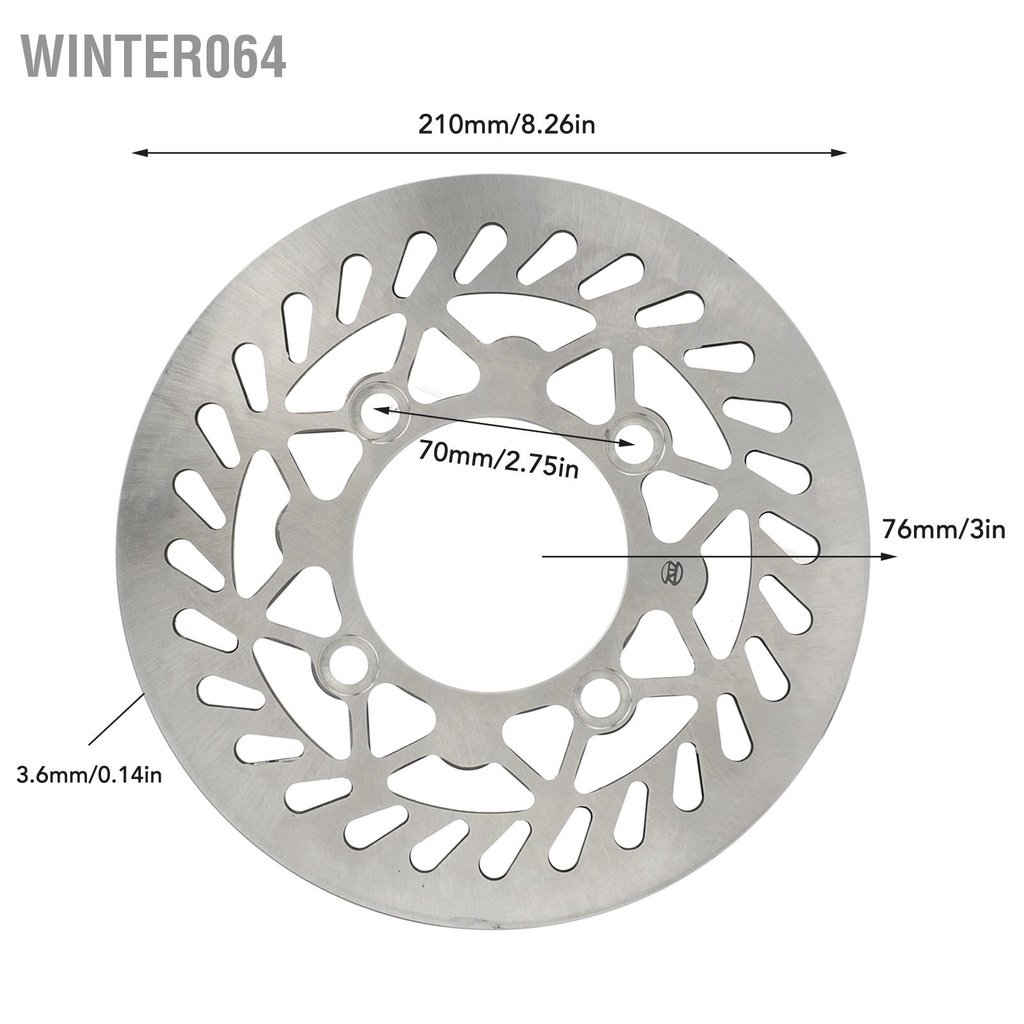Winter064 210 Mm Đĩa Phanh Trước Cánh Quạt Chống Gỉ Có Độ Cứng Cao Cho Dirt Bike Pit 70cc 90cc 110cc 125cc 140cc 150cc 160cc