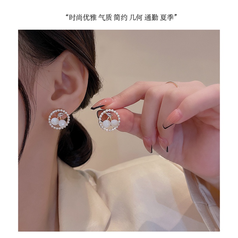 Khuyên Tai Bạc S925 Đính Ngọc Trai Thời Trang Cao Cấp 2023