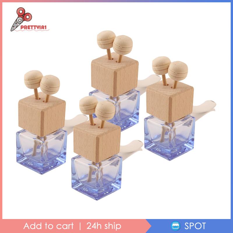 1 [Prettyia] Set 4 Bình Khuếch Tán Hương Thơm Trang Trí Xe Hơi / Văn Phòng