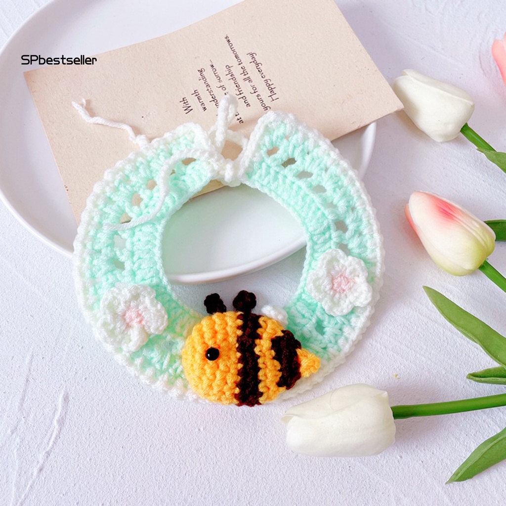 Spbestsellyr Khăn Choàng Cổ Bằng Polyester Không Gây Kích Ứng Giữ Ấm Dễ Chịu Họa Tiết Ong Hoạt Hình Dành Cho Thú Cưng