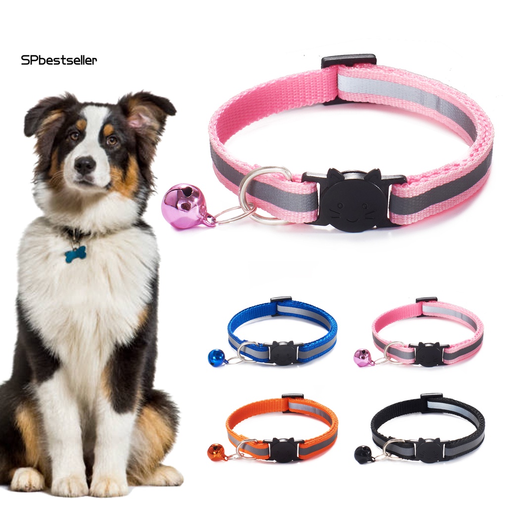 Bộ 4 Vòng Đeo Cổ Gắn Chuông Phản Quang Chống Sặc Cho Thú Cưng