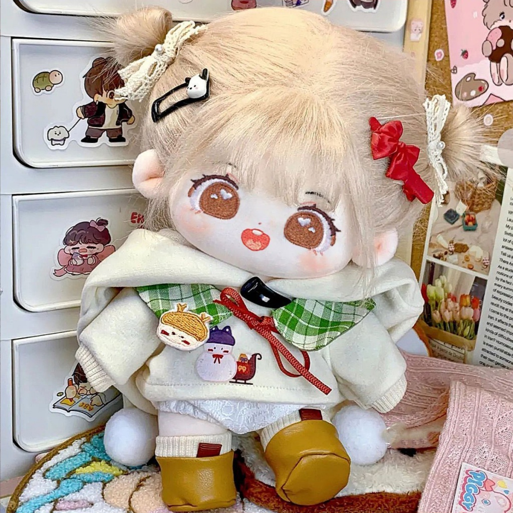 Búp Bê Nhồi Bông Cotton Mặc Quần Áo Dễ Thương Cho Bé Gái