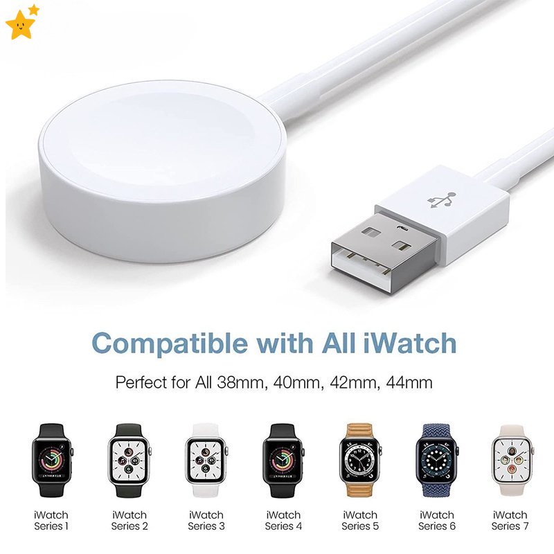 Bộ Sạc Nhanh Không Dây USB Từ Tính Cho iWatch Series 7 6 5 4 3 2 1 Se 38mm 40mm 42mm 44mm
