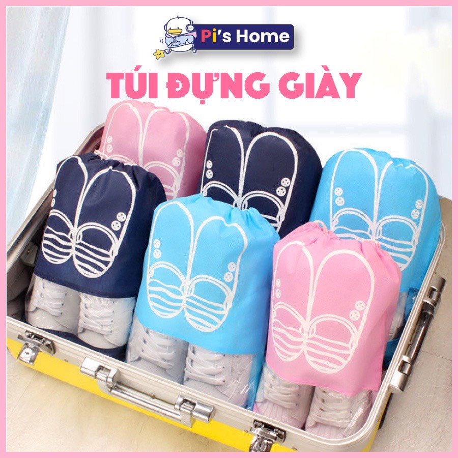 Túi đựng giày dép vải dù dây rút chống bụi ẩm mốc, bỏ vali du lịch, xếp gọn tủ đồ kAI'SA
