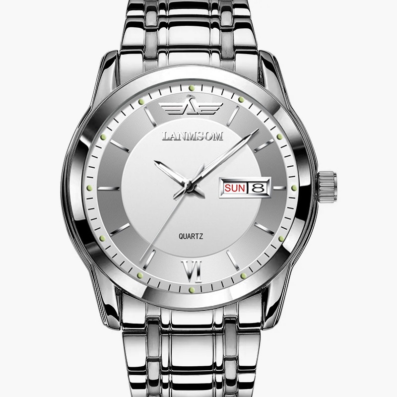 Đồng Hồ Thạch Anh Siêu Mỏng Chống Thấm Nước Có Lịch Thời Trang Cho Nam