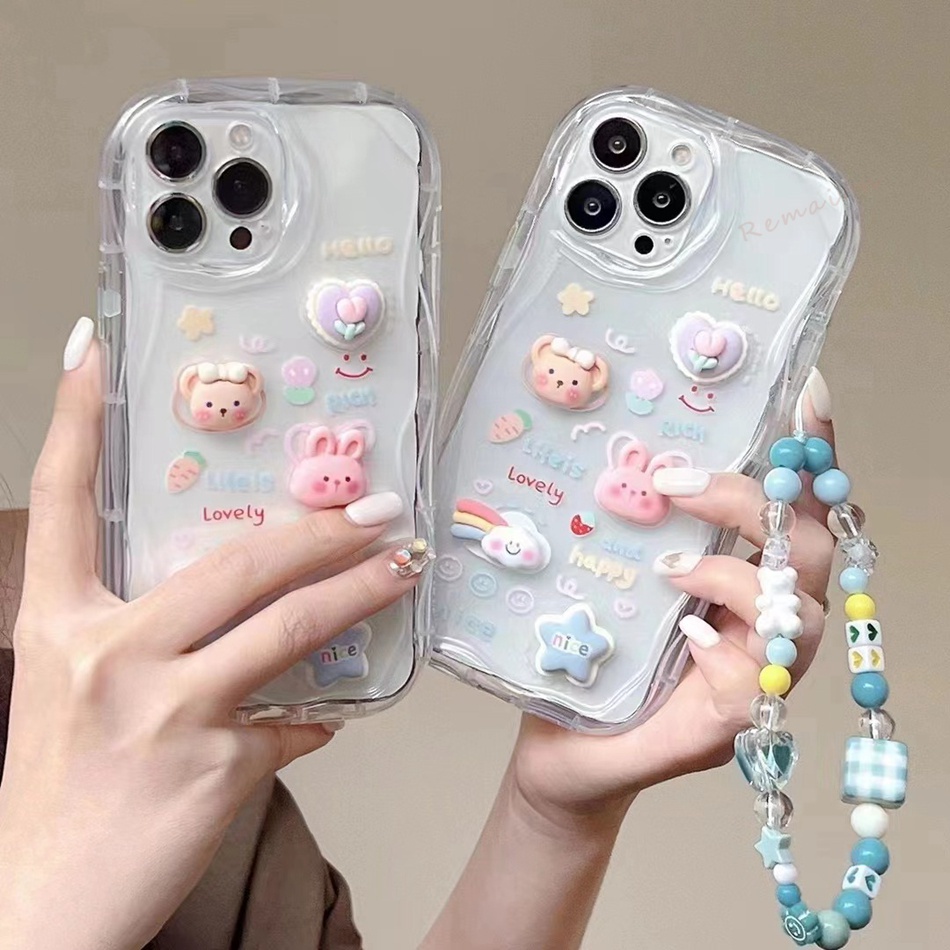 Ốp Điện Thoại Silicon Mềm Chống Sốc Có Dây Đeo Búp Bê 3D Cho IPhone 7 8 + 11 12 13 14 Pro MAX 12Pro X XR XS MAX SE 2020 14 +