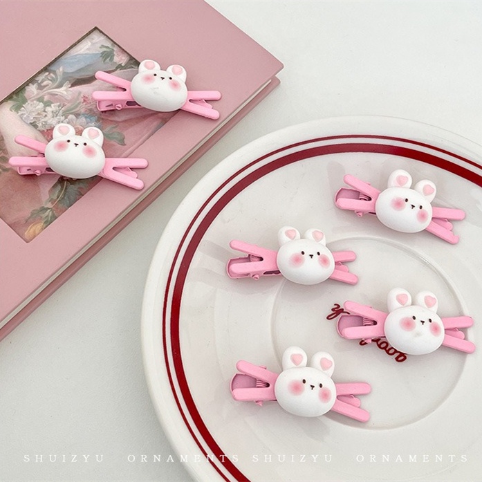 Kẹp Tóc Hình Thỏ Trắng Dễ Thương Phong Cách Hàn Quốc Cho Bé Gái
