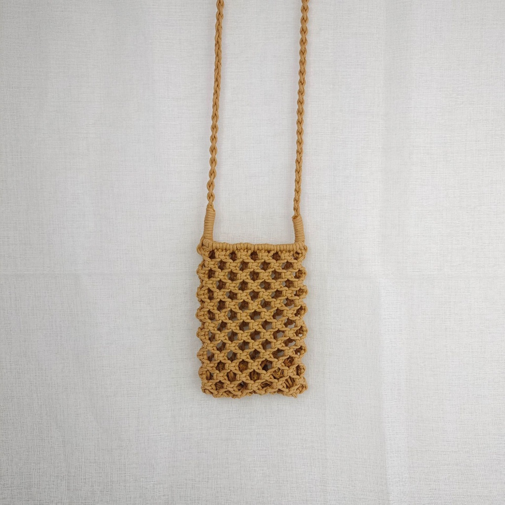 Túi Đeo Vai Đựng Điện Thoại Bằng Dây Cotton Đan Thủ Công Thiết Kế Đục Lỗ Đơn Giản Thời Trang Đi Biển Cho Nữ