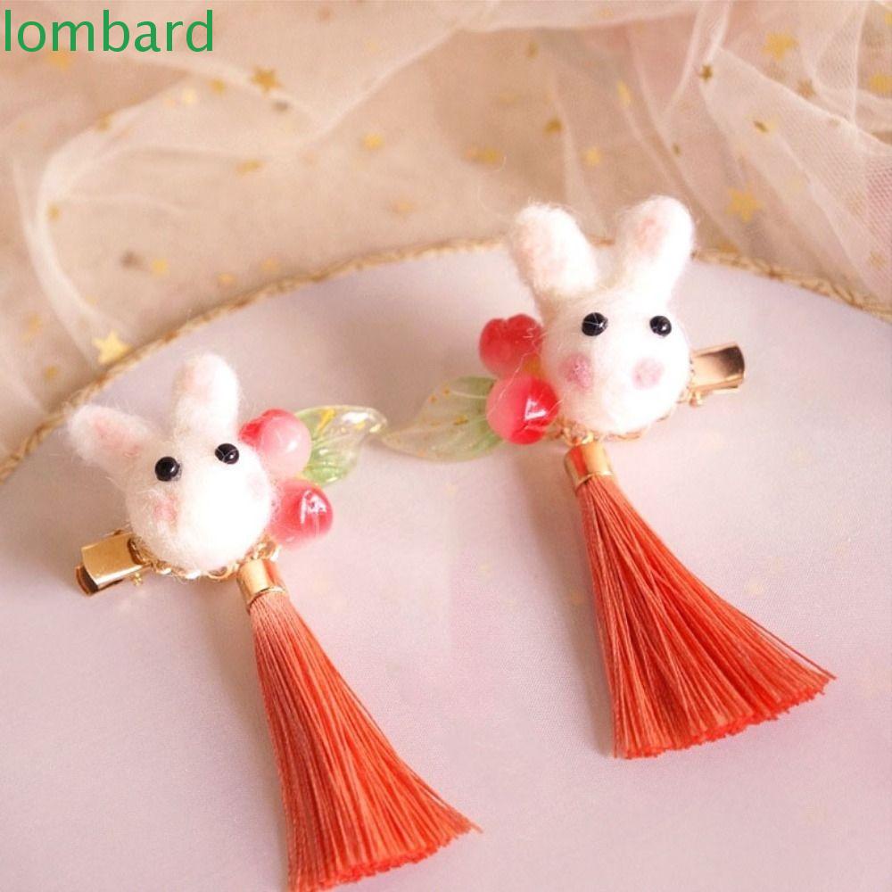 Kẹp Tóc Hình Thỏ Bông Phong Cách Hàn Quốc Cổ Điển Ngọt Ngào Cho Bé Gái