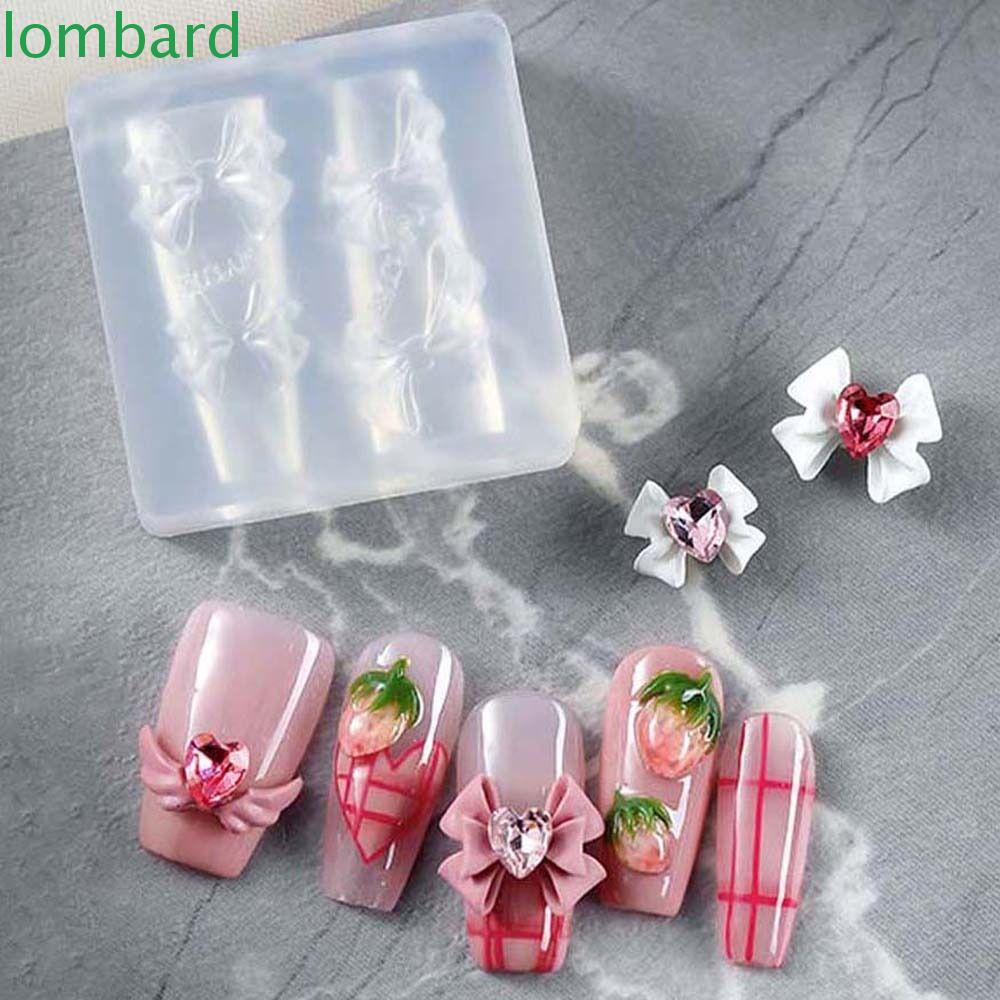 Khuôn Silicone Chạm Khắc Hình Nơ 3D Trang Trí Móng Tay