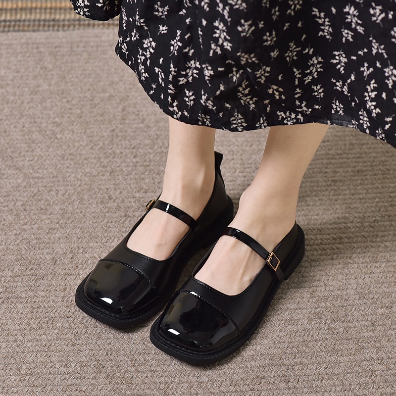 Shizhibao Giày Mary Jane girly Đế Dày Phong Cách Đại Học Thời Trang Mùa Thu Nhẹ Nhàng Cho Nữ