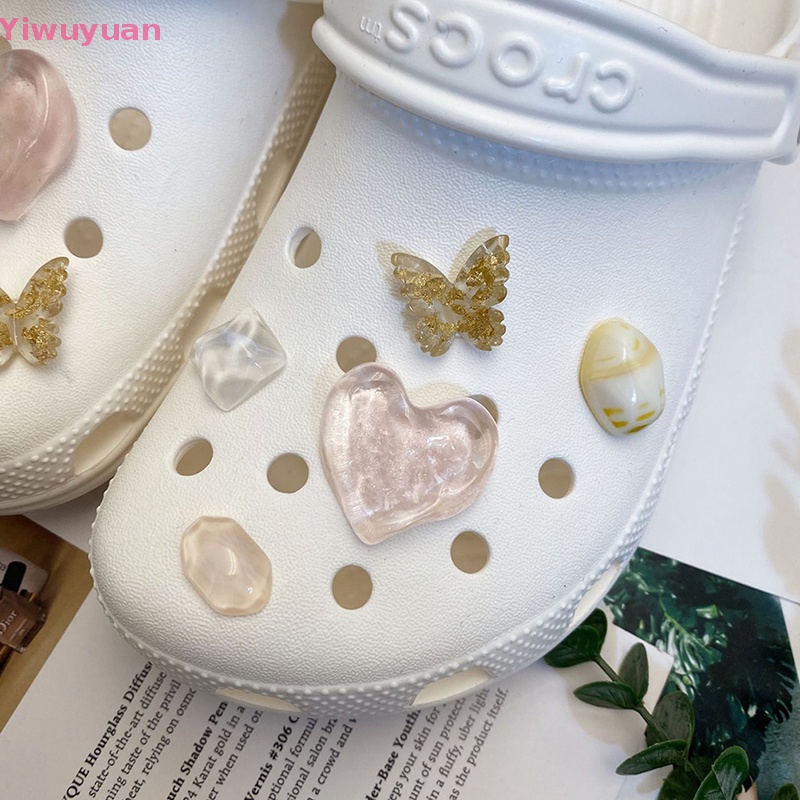 < Yiwuyuan > Phụ Kiện Trang Trí Xăng đan Thời Trang Hàng Mới DIY Hình Trái Tim Bướm Ch