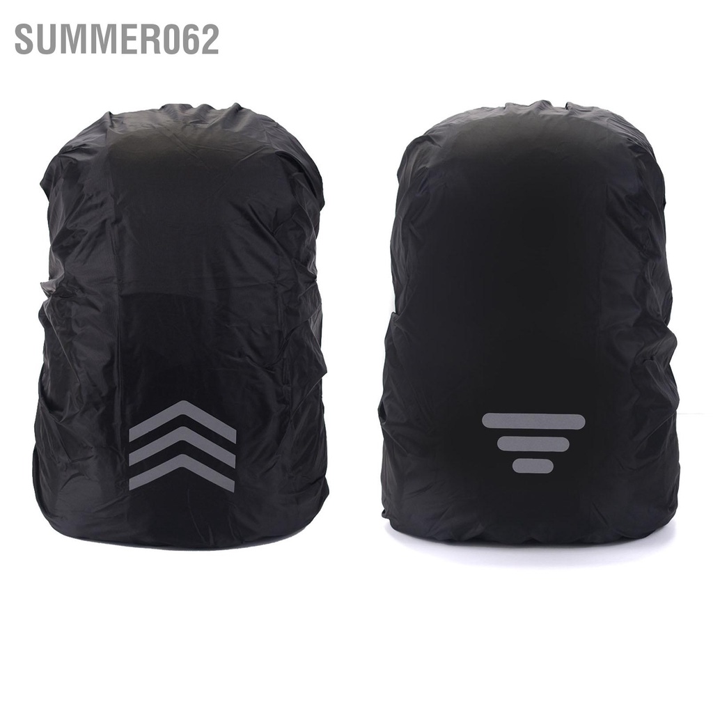 Summer062 Ba lô vải che mưa chống thấm nhẹ phản quang Oxford màu đen
