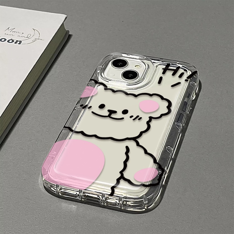 Ốp Điện Thoại TPU Silicon Mềm Trong Suốt Chống Sốc Hình Gấu Cho IPhone 14 13 12 11 Pro XR X XS Max 8 + 7 Plus