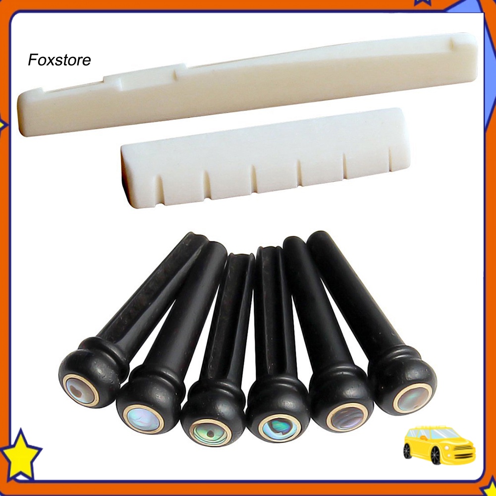 Set 6 Cầu Đàn Bằng Gỗ Kèm Đai Ốc Dành Cho Đàn Guitar Acoustic