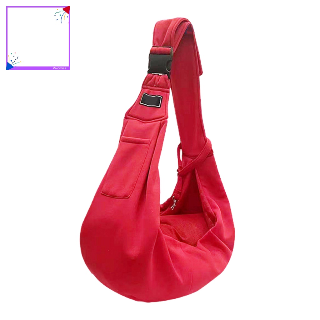 [VM] Túi Đeo Vai Cotton Lanh Màu Trơn Bắt Mắt Thú Cưng Cỡ Lớn Có Khóa Điều Chỉnh Được Không Gian Ngoài Trời