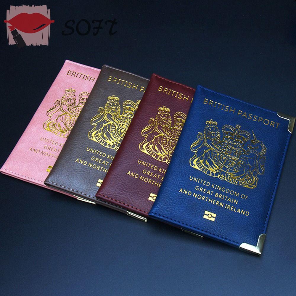 Bộ 2 Vỏ Bọc Hộ Chiếu Bằng Da Pu Phong Cách Anh Quốc