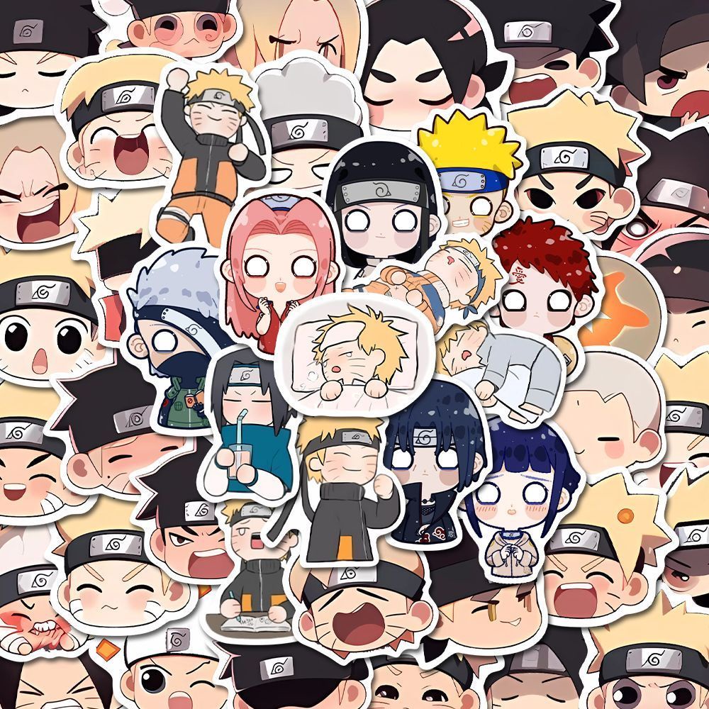 Bộ 54 Miếng Dán Hoạt Hình Naruto Sasuke Haruno Sakura Trang Trí Điện Thoại Sổ Tay diy