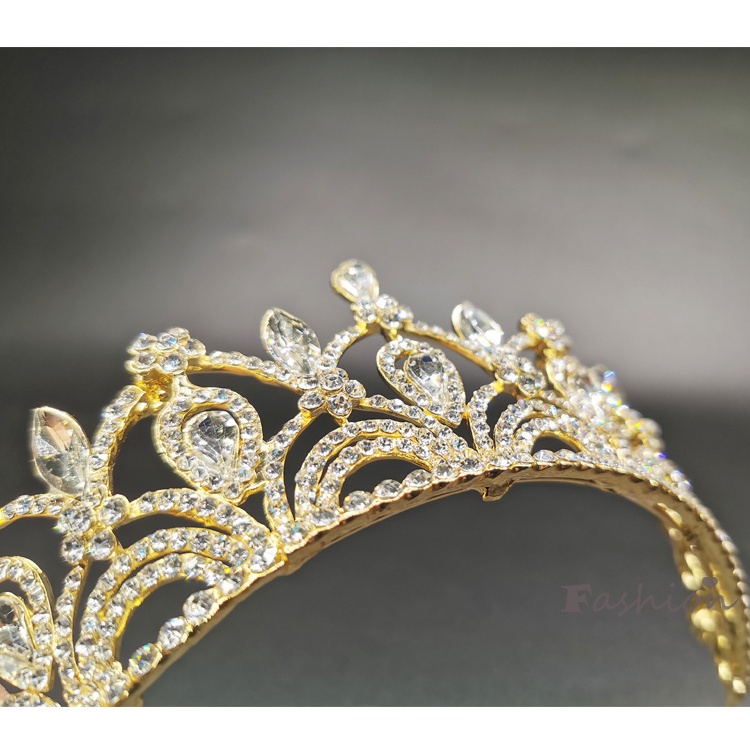 Cài Tóc Hình Vương Miện Đính Đá Lấp Lánh Cho Cô Dâu