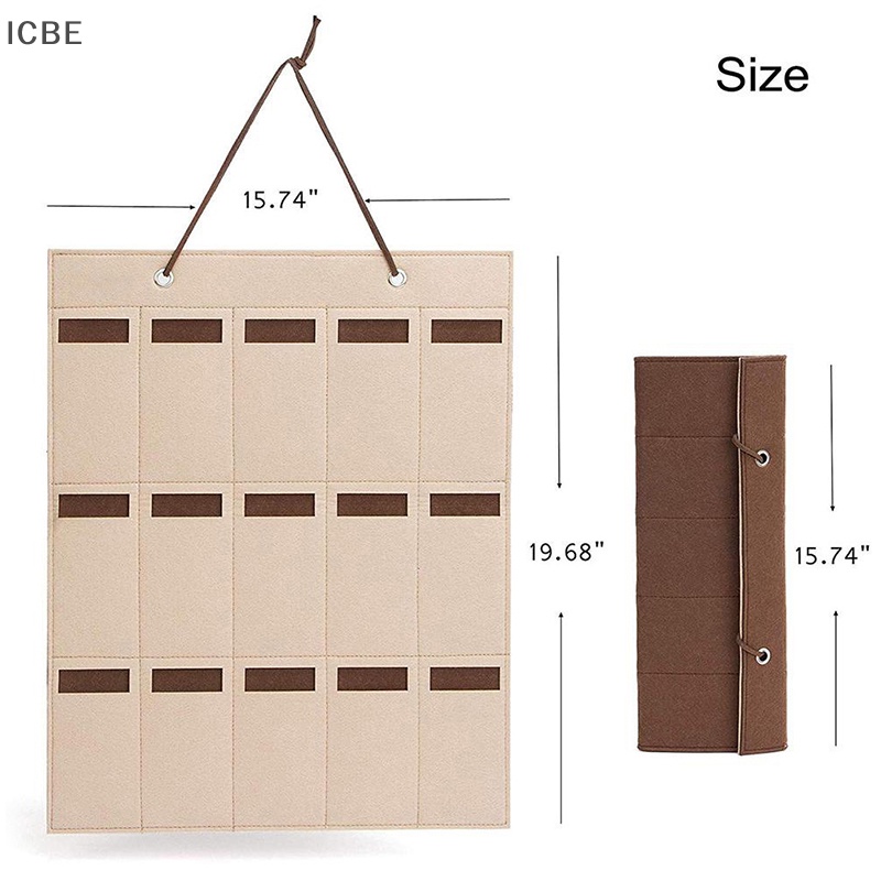 Túi Nỉ 15 Ngăn Đựng Mắt Kính Treo Tường Sắp Xếp Gọn Gàng