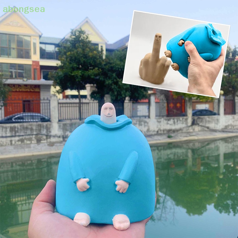 Abongsea Mô Hình Đồ Chơi Ngón Tay Giữa Cười Trang Trí Bàn Làm Việc Đẹp Mắt