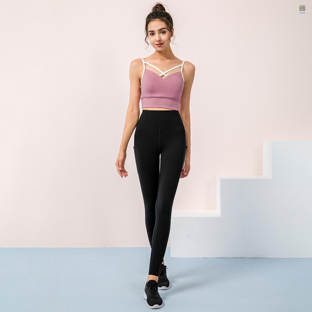 Áo Ngực Thể Thao Dây Chéo Lưng Có Mút Đệm Tháo Rời Được Tiện Lợi Dành Cho Nữ