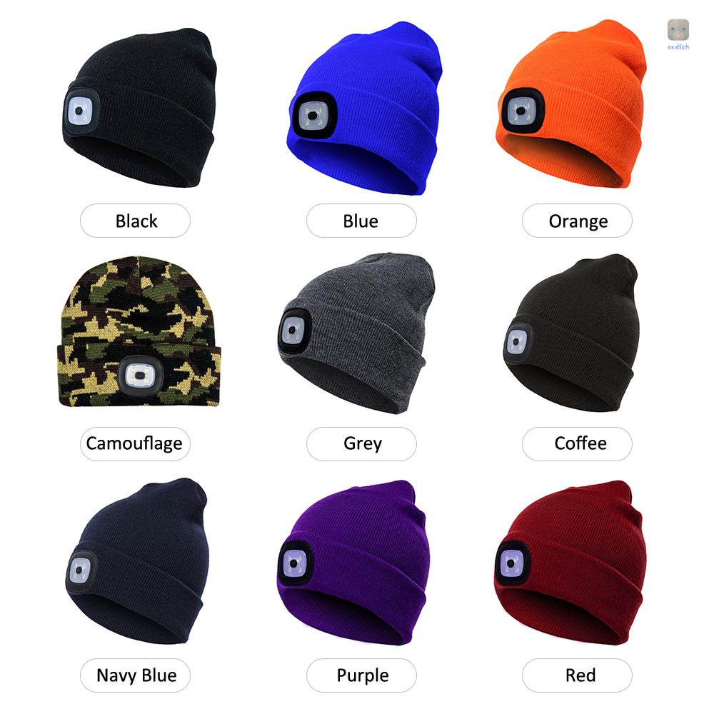 Mũ Dệt Kim Unisex Có Đèn Led Ánh Sáng Ấm Áp Mùa Thu Đông Cho Hoạt Động Ngoài Trời / Đi Bộ /