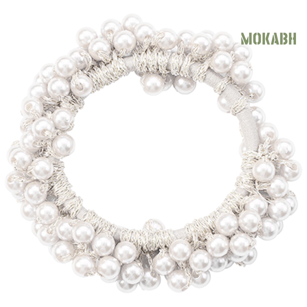 Dây Cột Tóc Đính Ngọc Trai Nhân Tạo Thời Trang Dành Cho Nữ