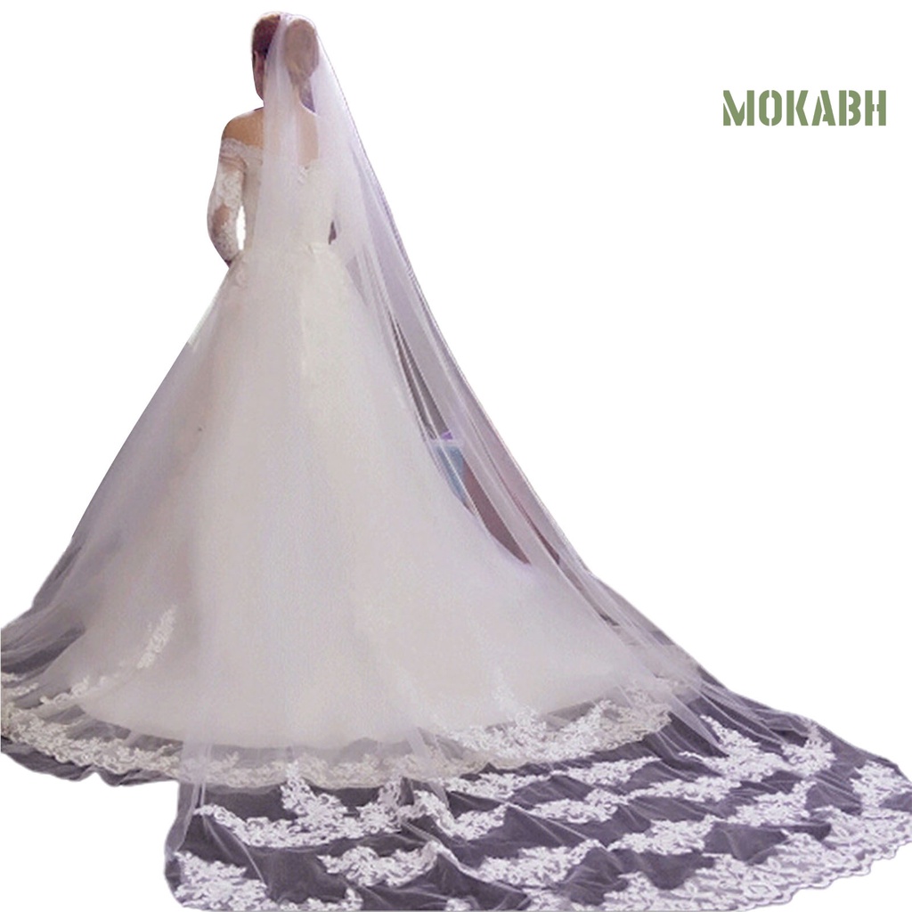 Mạng Che Mặt Một Lớp Dài 300CM Kèm Lược Cài Tóc Cho Cô Dâu