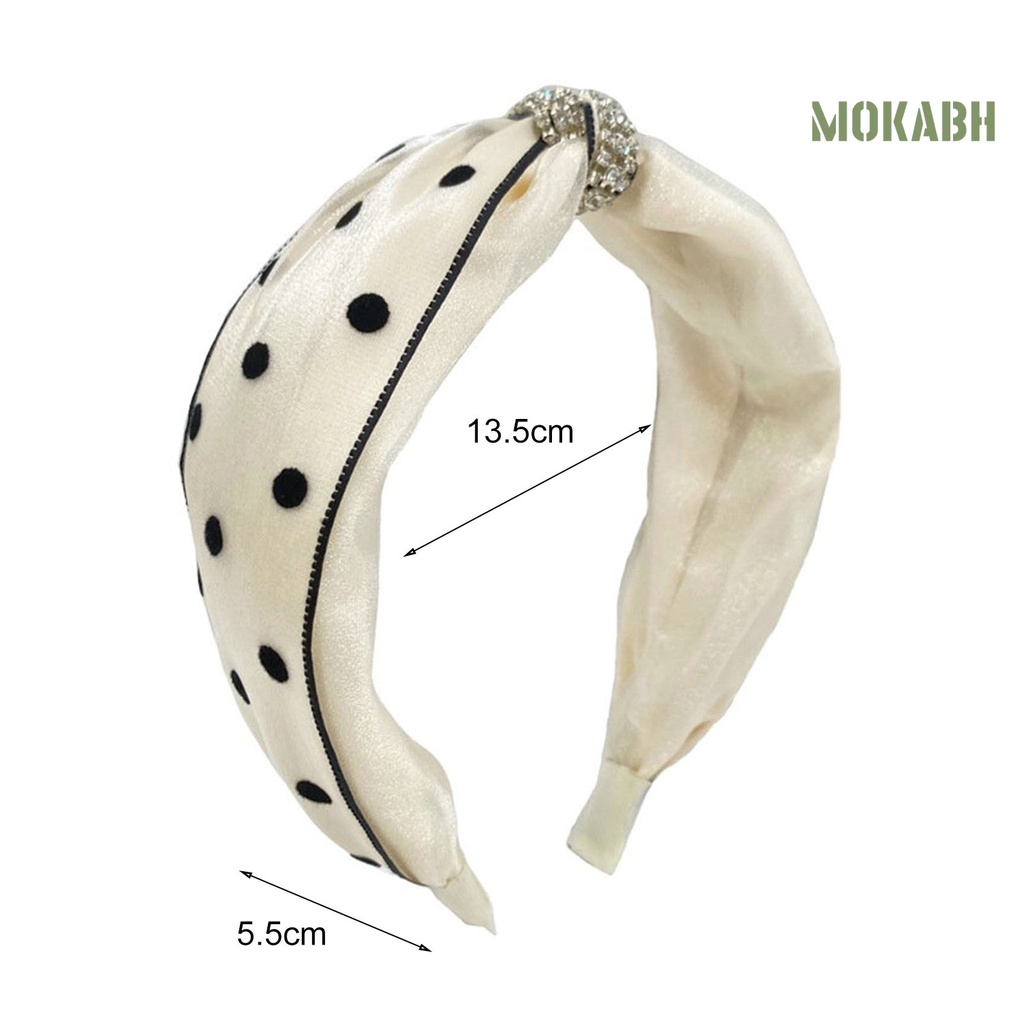 Băng Đô Cài Tóc Họa Tiết Chấm Bi Thắt Nút Phối Lưới Thời Trang Cho Nữ