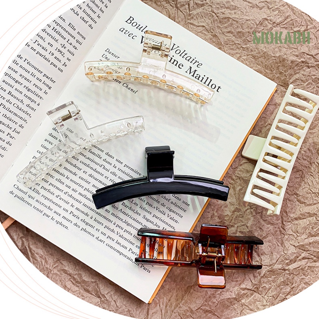 Kẹp Tóc Bằng Nhựa Màu Trơn Siêu Nhẹ Độ Bền Cao Thời Trang Cho Nữ