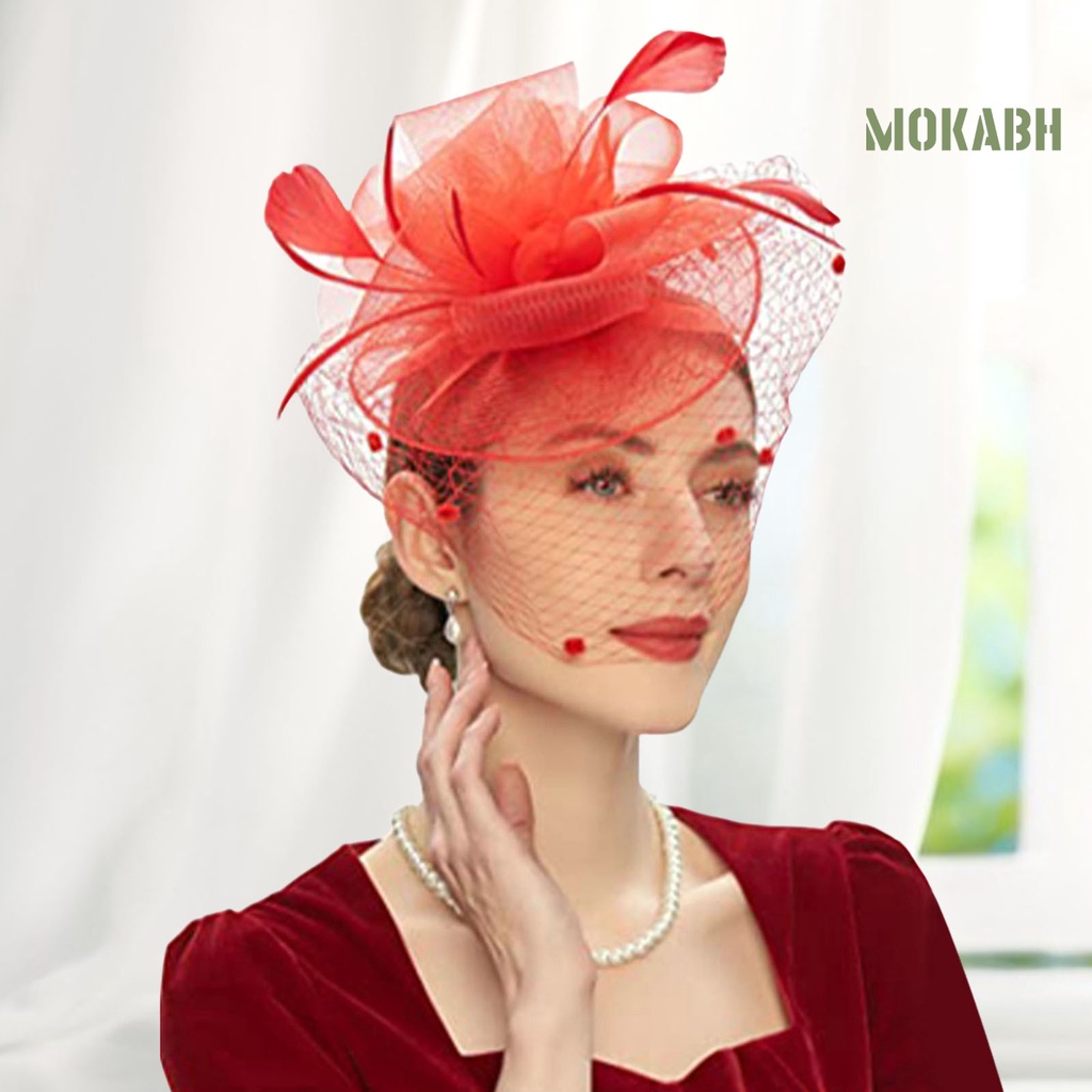 [Mok Abh] Mạng Che Mặt Bằng Vải Lưới Mỏng Họa Tiết Hoa Lớn Thanh Lịch Cổ Điển Trang Phục Đám Cưới / Tiệc Cocktail Dành Cho Bạn Nữ