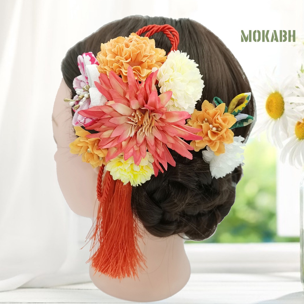 Bộ 2 Kẹp Tóc Họa Tiết Hoa Nhiều Màu Sắc Phong Cách Nhật Bản