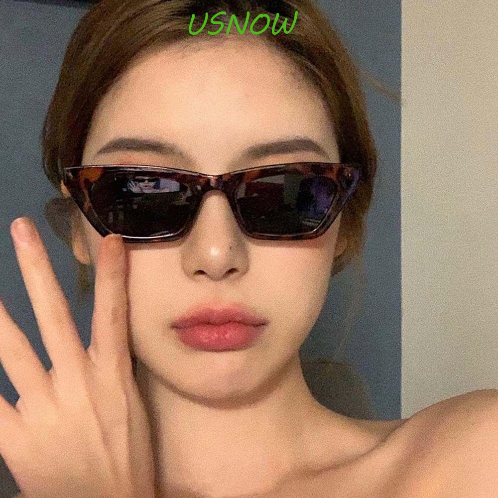 Kính Mát Gọng Vuông Họa Tiết Da Báo Phong Cách Âu Mỹ Cổ Điển Màu Đen Thời Trang Cho Nữ