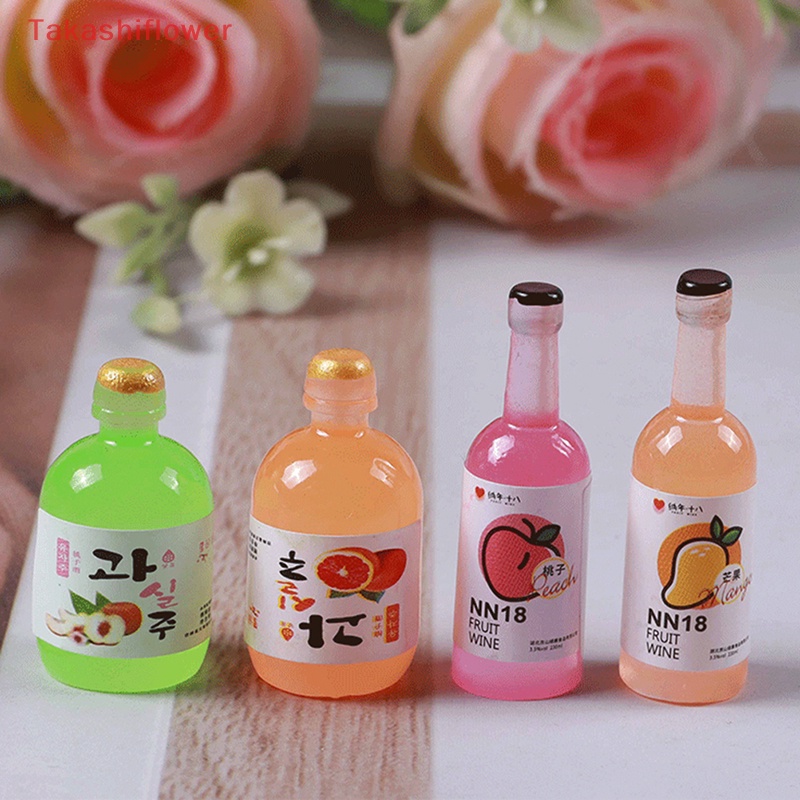Set 3 Mô Hình Đồ Chơi Chai Rượu Mini Bằng Nhựa Resin Phát Sáng Trong Đêm Trang Trí Điện Thoại