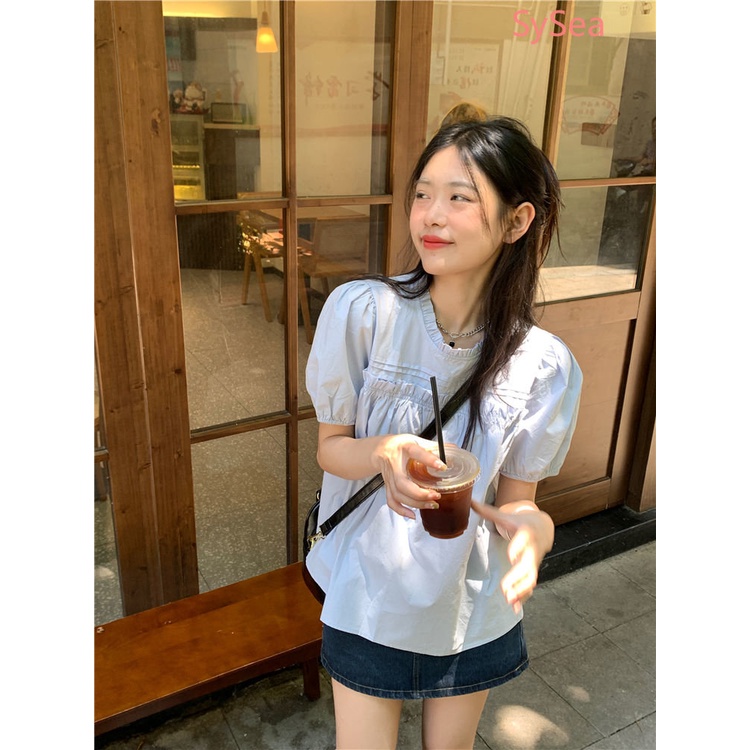 Áo Kiểu Tay Phồng Cổ Búp Bê Thời Trang Mùa Hè Cho Nữ