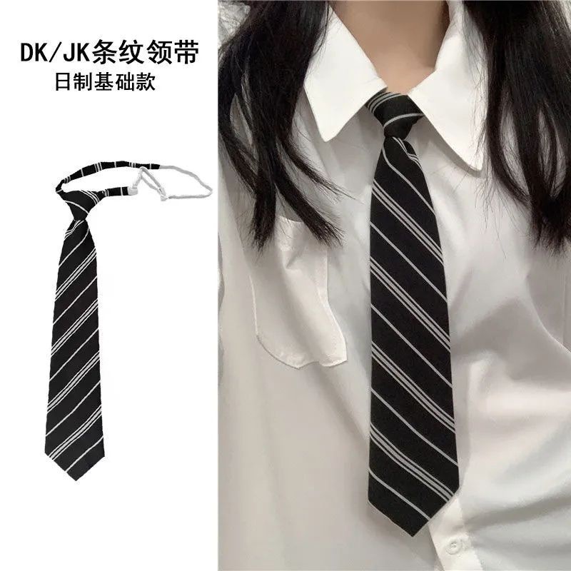 Cà Vạt jk Áo Sơ Mi Đồng Phục Học Sinh Kẻ Sọc Phong Cách Preppy Phiên Bản Hàn Quốc Tự Do Cà Vạt Cho Nam Và Nữ