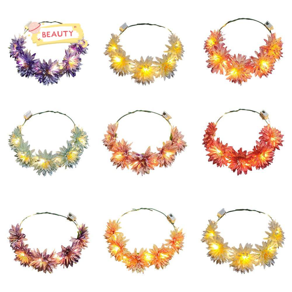 Vòng Hoa Trang Trí Đèn LED Phát Sáng Thời Trang Dành Cho Nữ