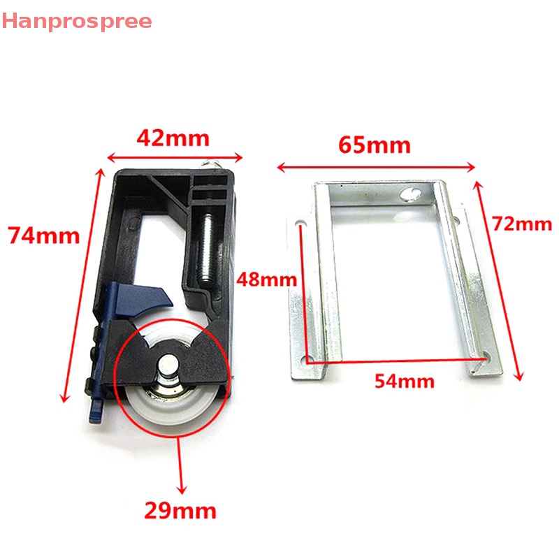 Hanprospree > Bánh Xe Trượt Ở Trên / Dưới Cho Tủ Quần Áo / Runner / Hướng Dẫn Gắn Cửa Trượt