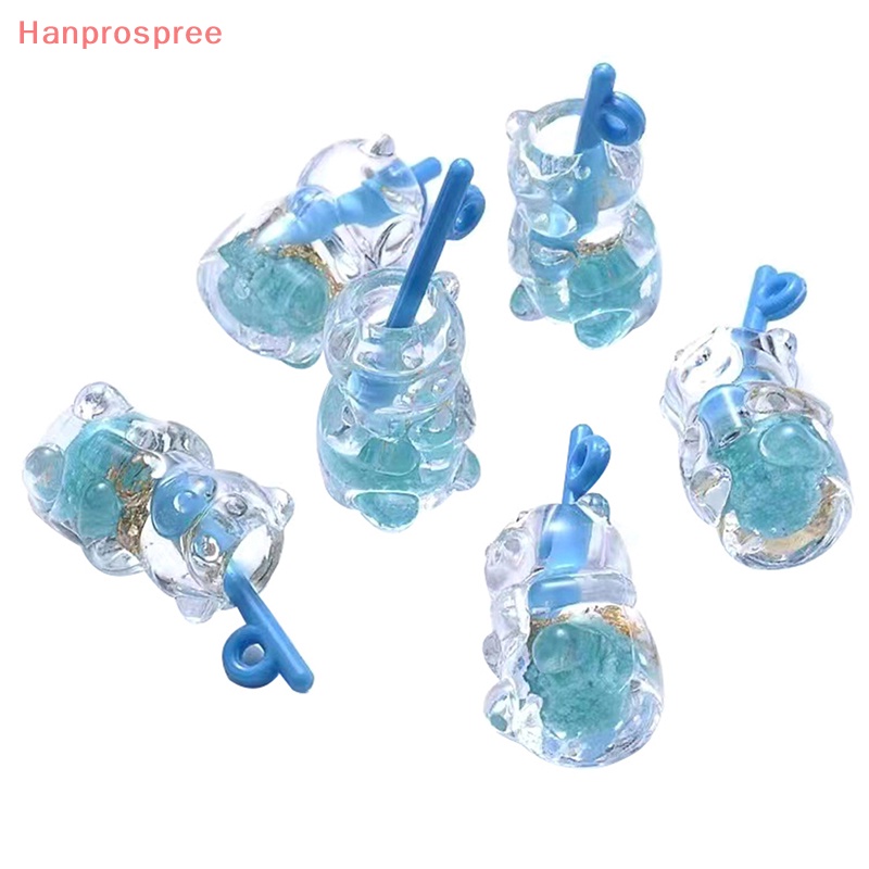 Bộ 5 Đồ trang trí Chú Gấu Bằng Nhựa Trong Suốt Phát Quang Trang Trí Tiểu Cảnh DIY