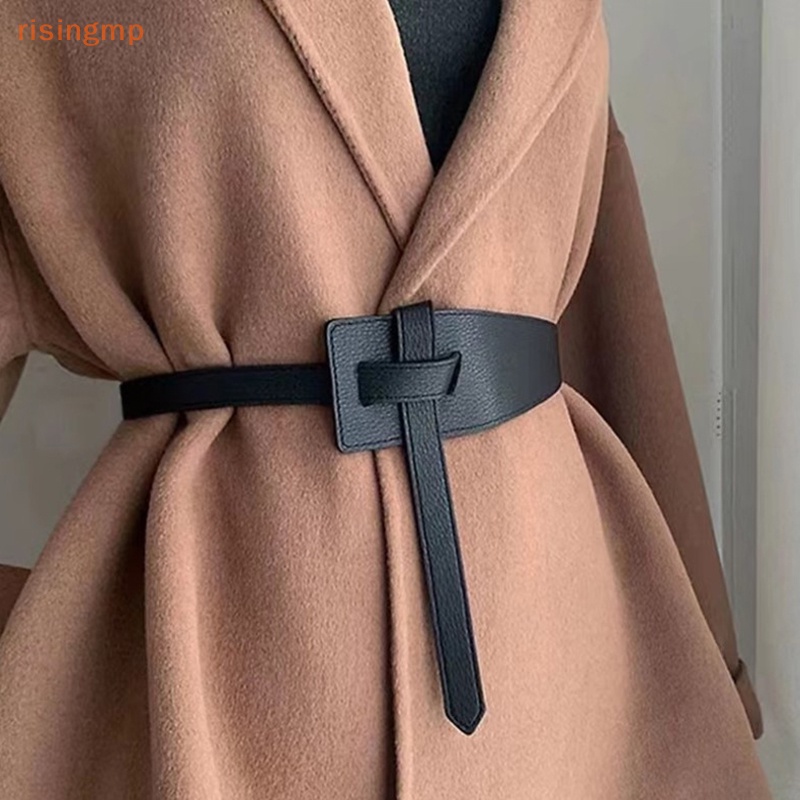 [risingmp] Thắt Lưng Da pu Mềm Thắt Nút Chất Lượng Cao Dáng Dài Rộng Mùa Hè Cho Nữ cintos