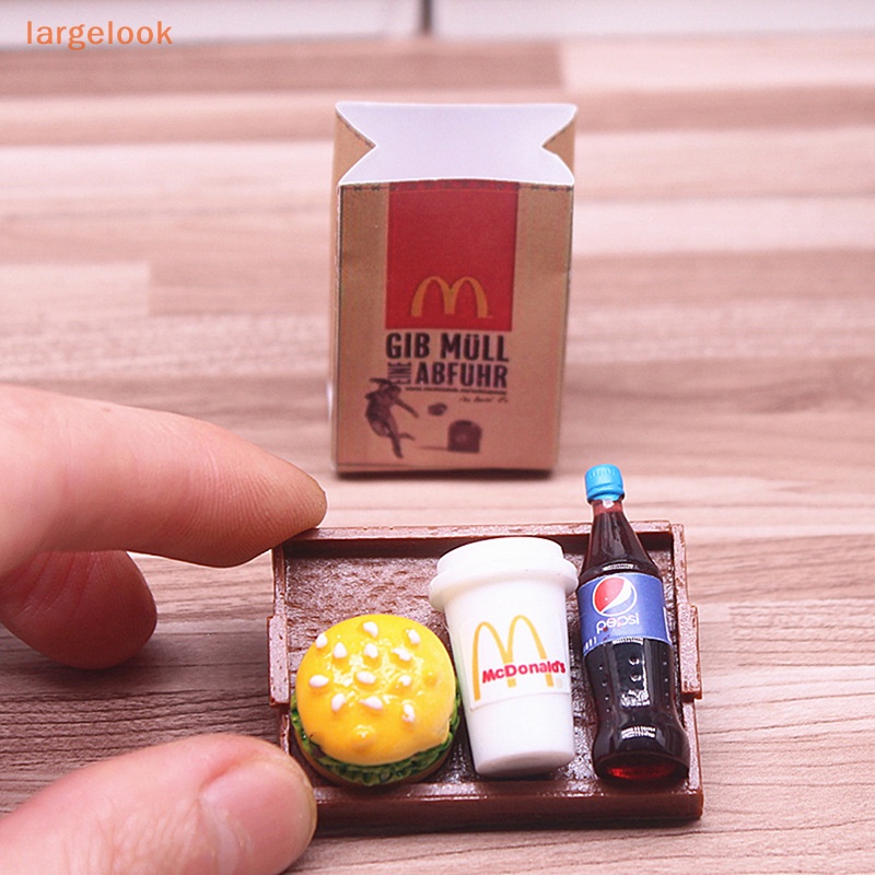 Bộ 5 Mô Hình Túi Đựng Bánh Burger Trang Trí Nhà Búp Bê