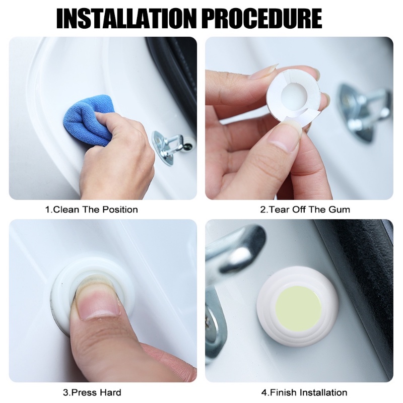 Bộ 3 / 10 Miếng Đệm Tròn Mini Bằng Silicone Tự Dính Chống Sốc / Va Chạm Cho Cửa Xe Hơi